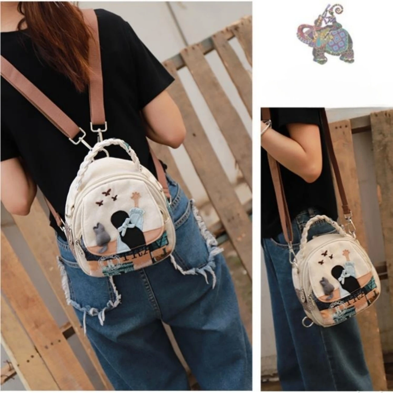 Colorful hippie Backpack for Adventures