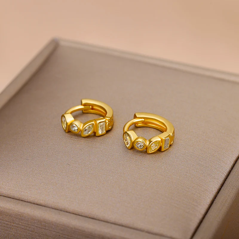 hippie Green Zircon Hoop Earrings