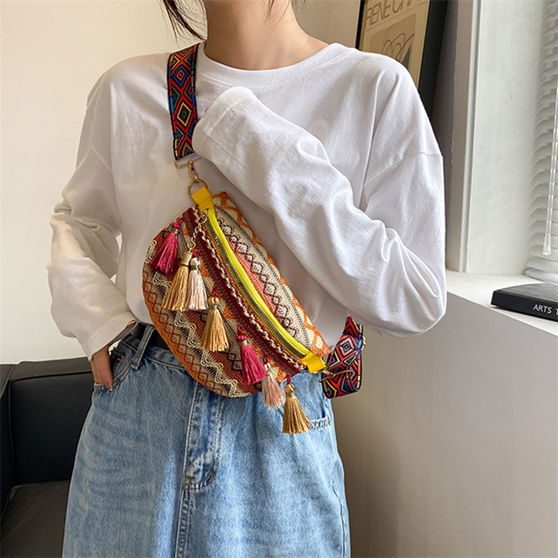 Colorful boho Bag with Tassels