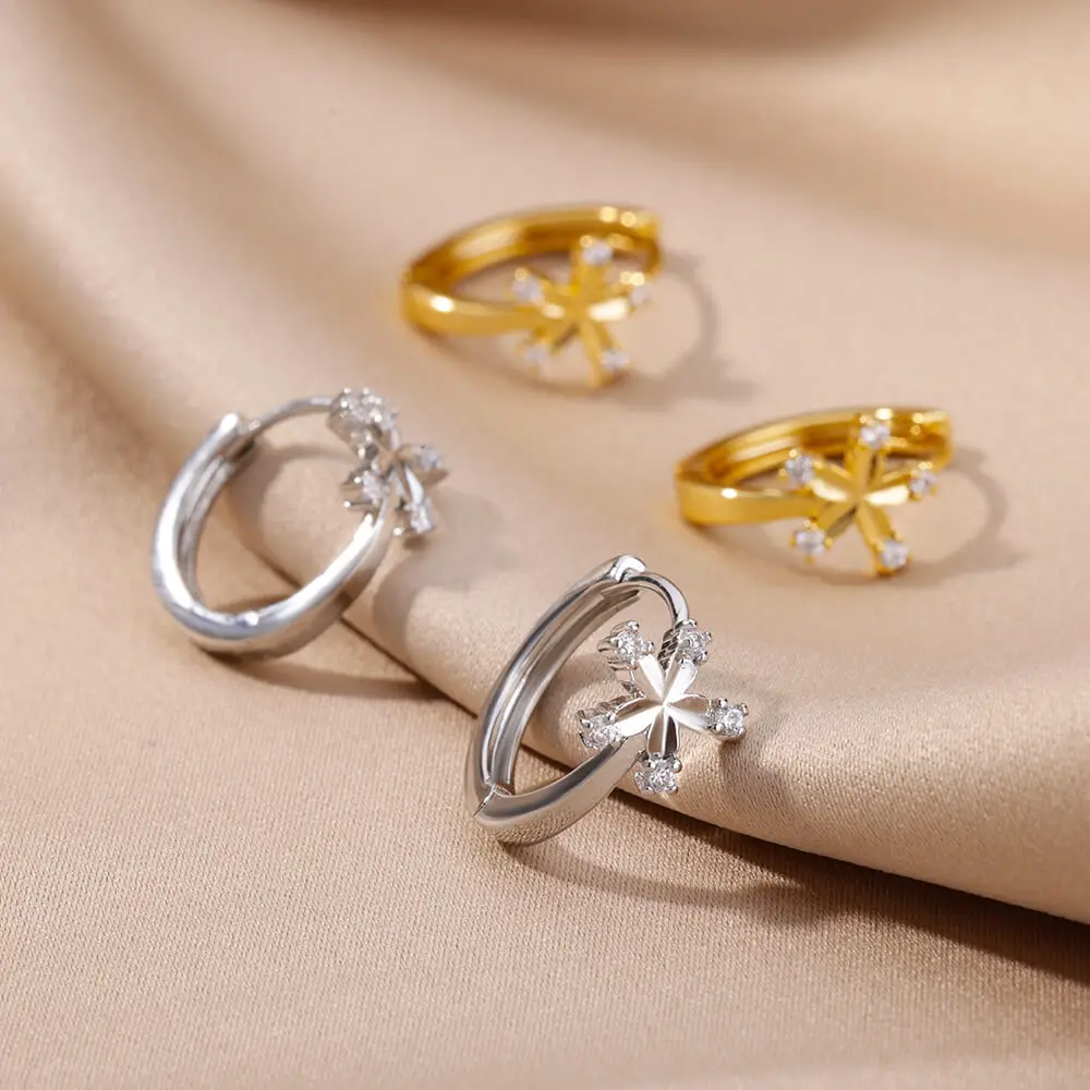 hippie Gold Star Hoop Earrings