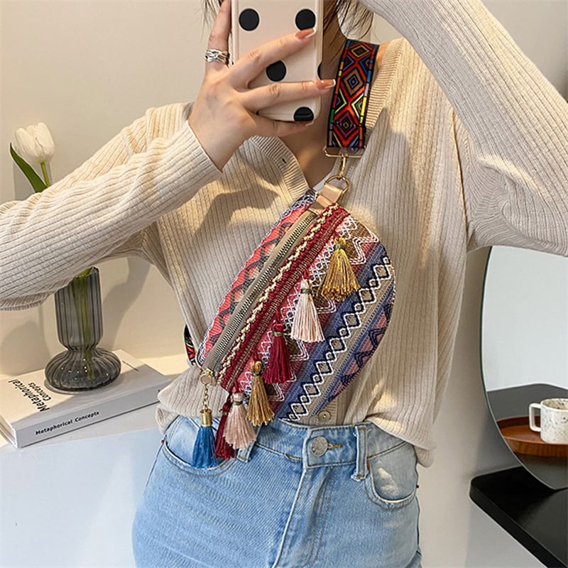 Colorful gypsy Bag with Tassels