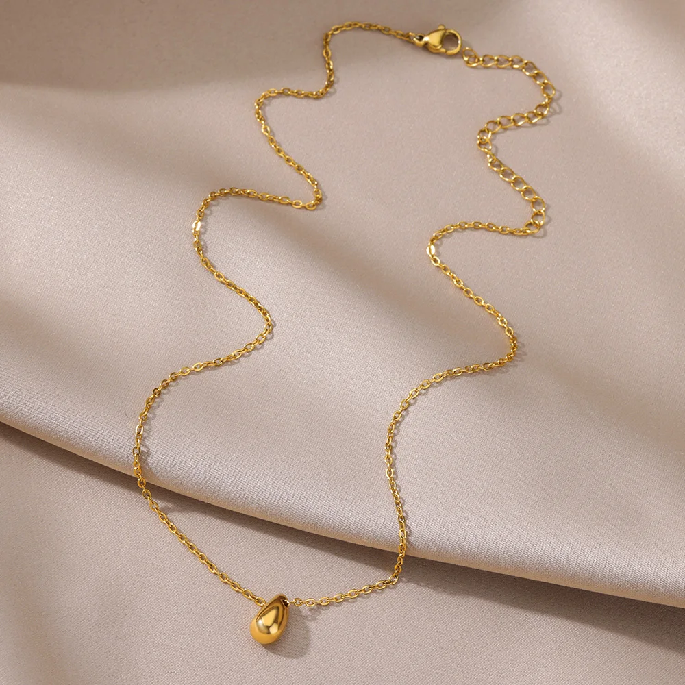 hippie Gold Drop Pendant Necklace