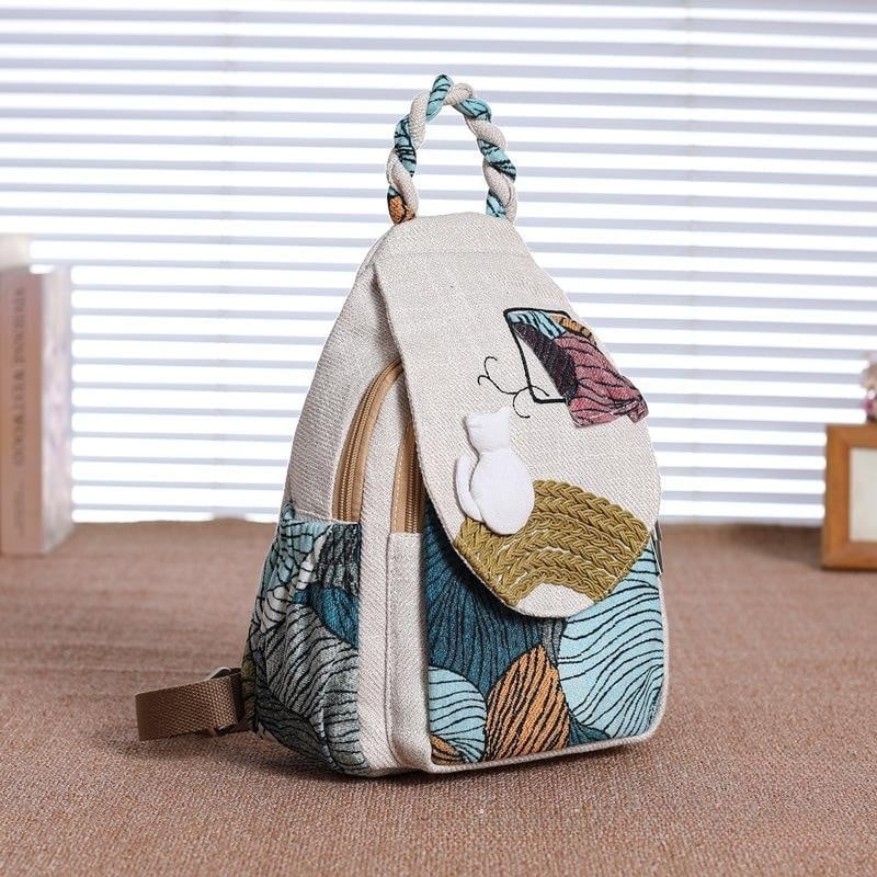 Colorful gypsy Backpack Cat Design