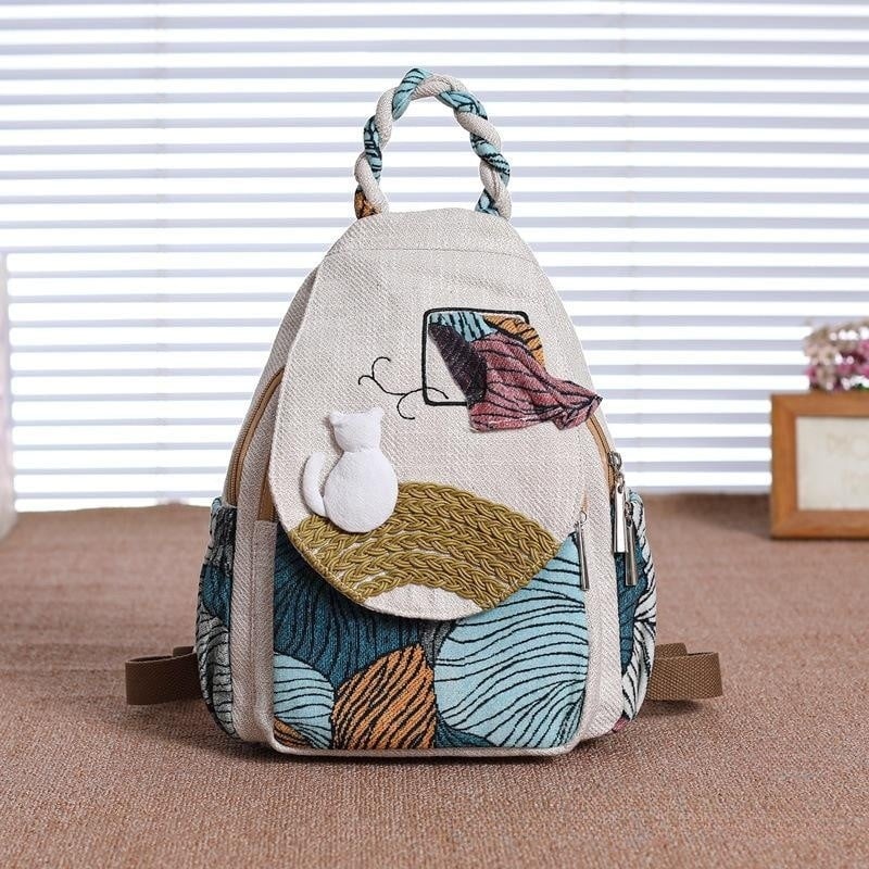 Colorful gypsy Backpack Cat Design