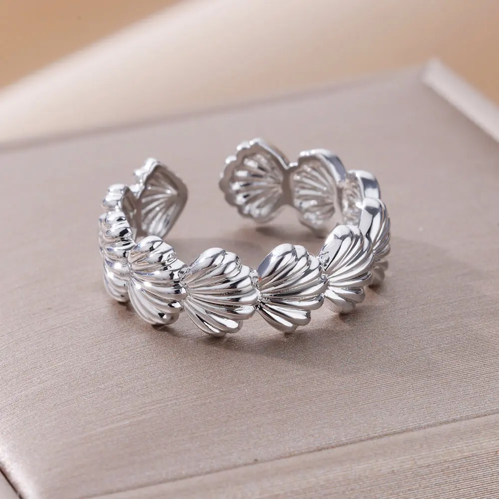 hippie Shell Ring Gold Shine