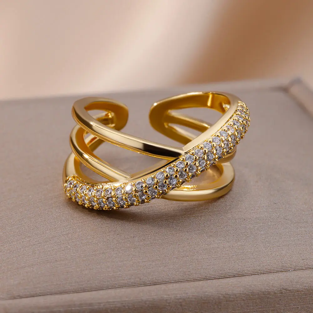hippie Elegance Zircon Cross Rings