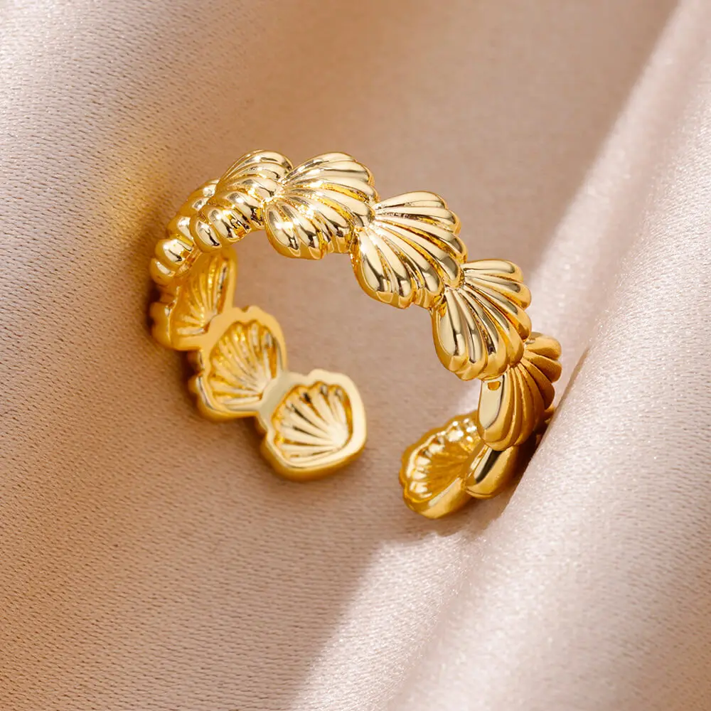 gypsy Shell Ring Gold Shine