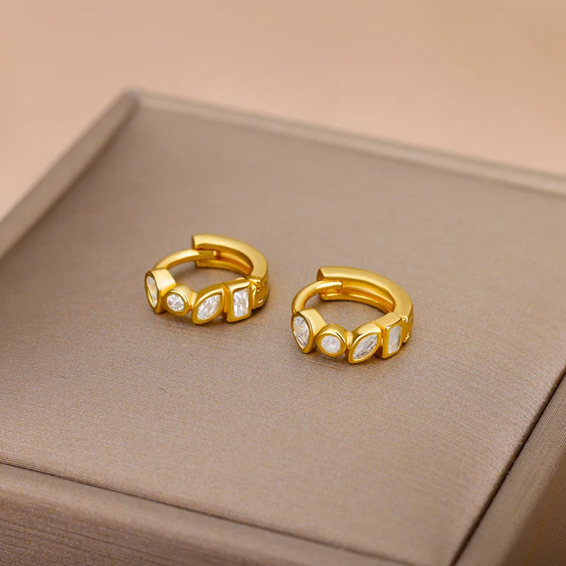 bohemian Green Zircon Hoop Earrings