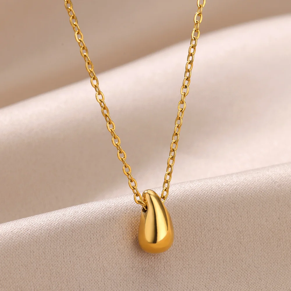 hippie Gold Drop Pendant Necklace
