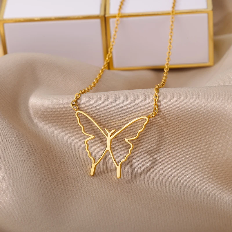 hippie Butterfly Pendant Necklace