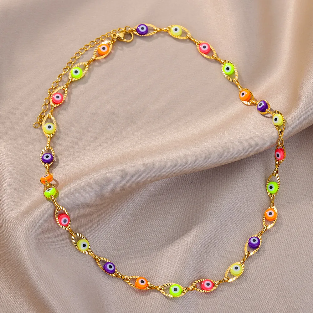 hippie Evil Eye Necklace Women
