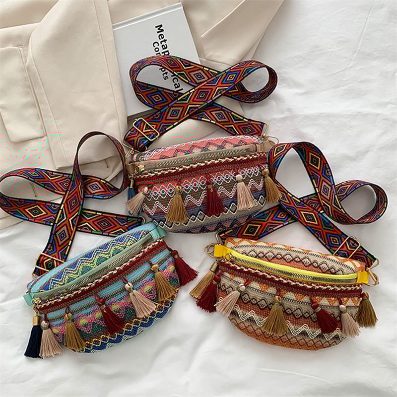 Colorful vintage Bag with Tassels