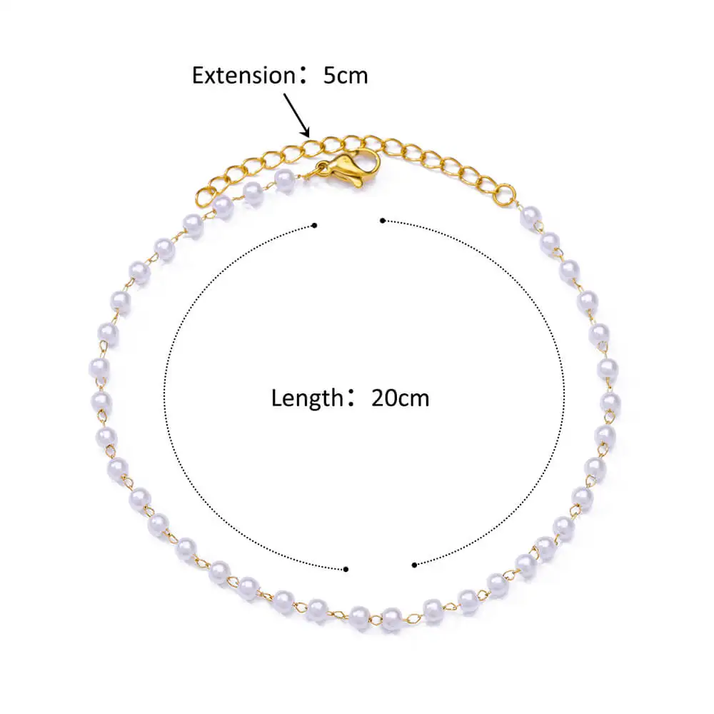 vintage Pearl Anklet for Women