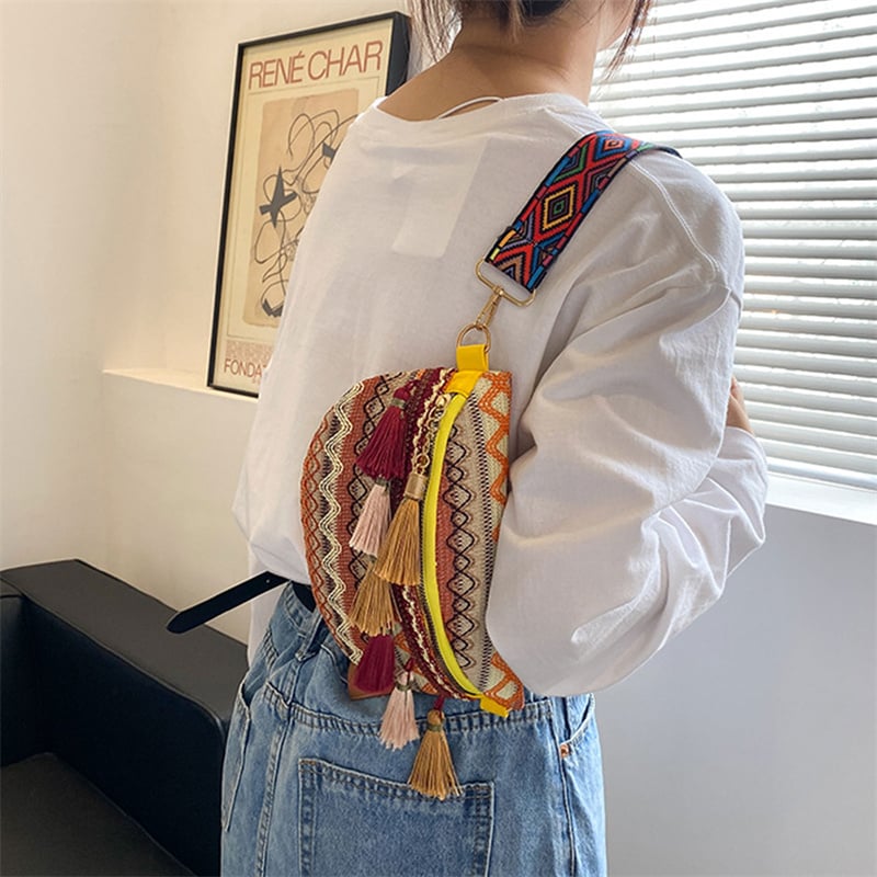 Colorful boho Bag with Tassels