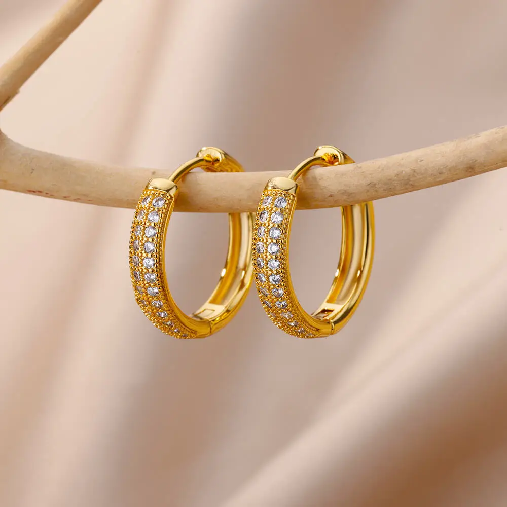 bohemian Gold Hoop Earrings Sparkle