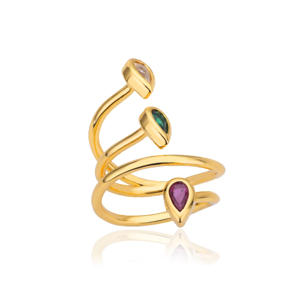 boho Waterdrop Crystal Ring