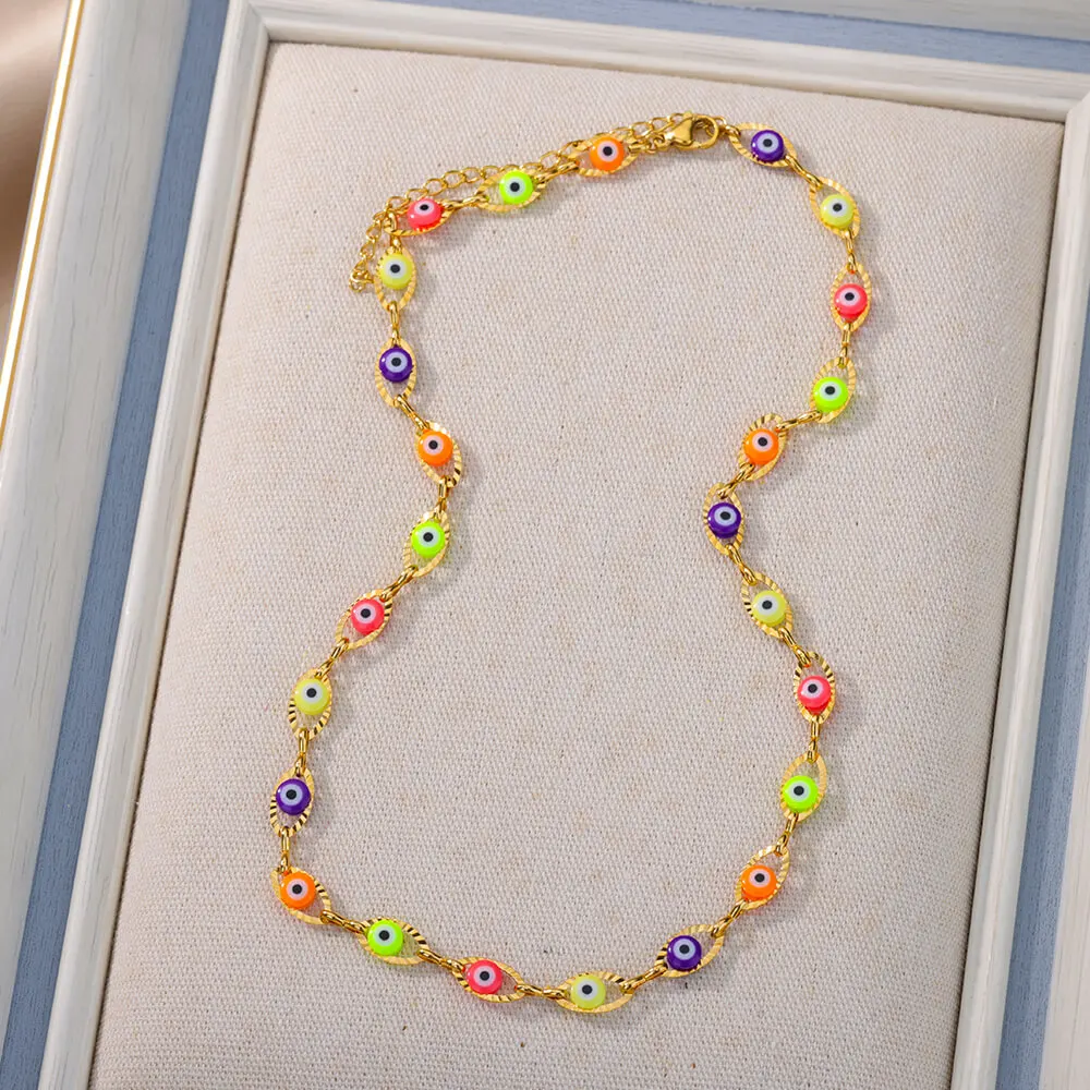 hippie Evil Eye Necklace Women
