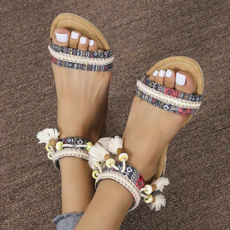 Colorful hippie Sandals with Tassels