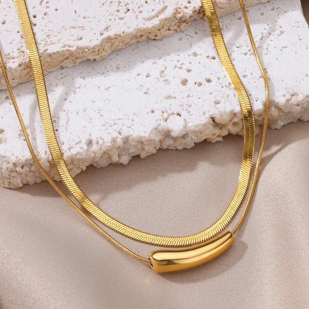 vintage Chunky Water Pendant Necklace