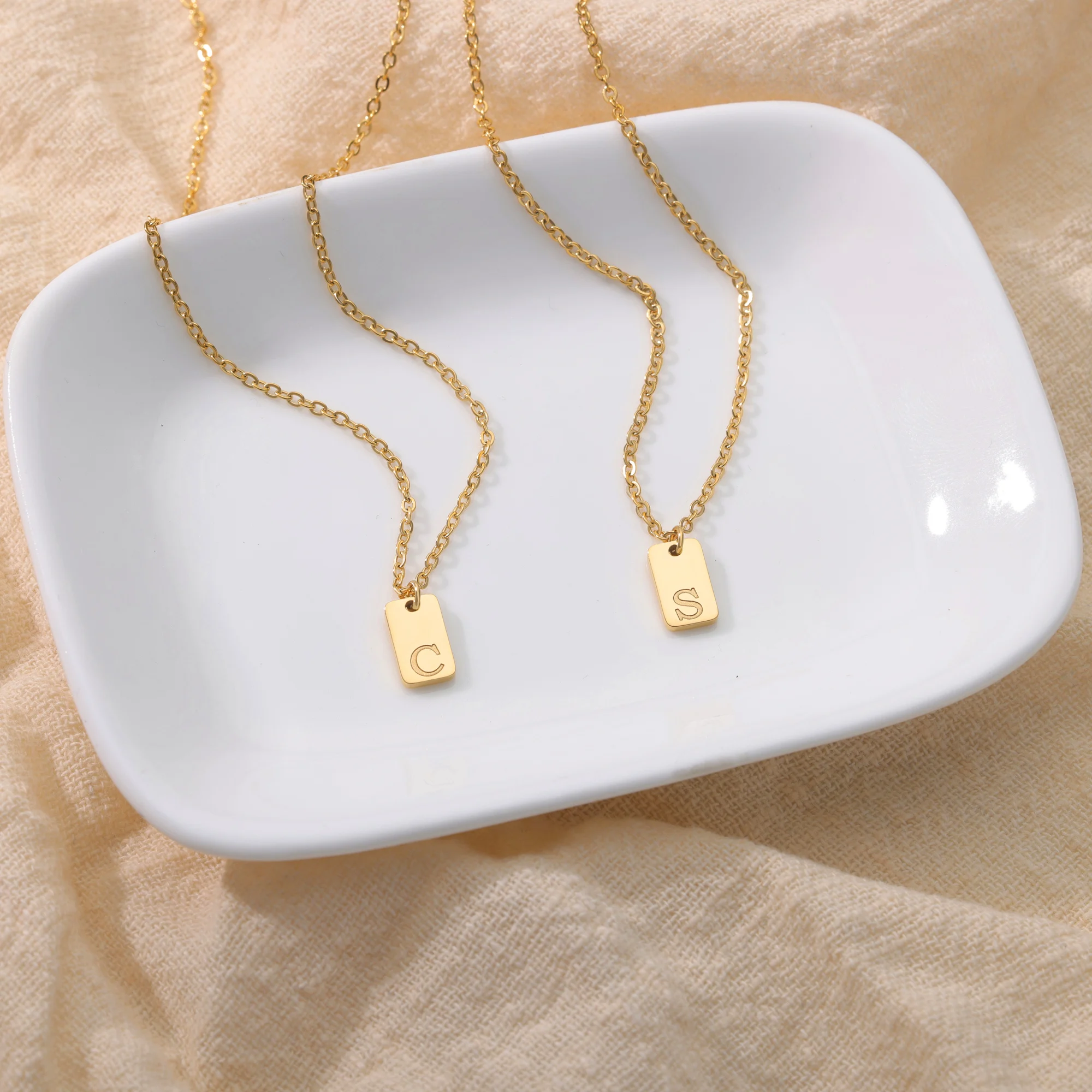 boho Initial Letter Necklace Gift