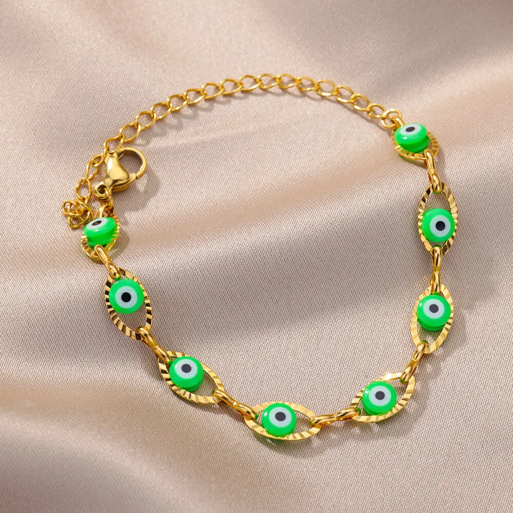 hippie Evil Eye Bracelet Adjustable