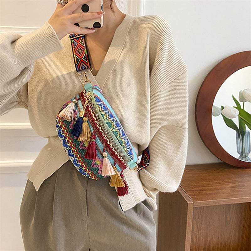 Colorful boho Bag with Tassels