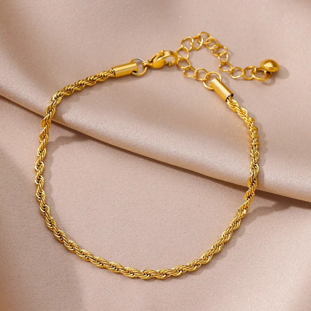 vintage Twist Gold Chain Anklet