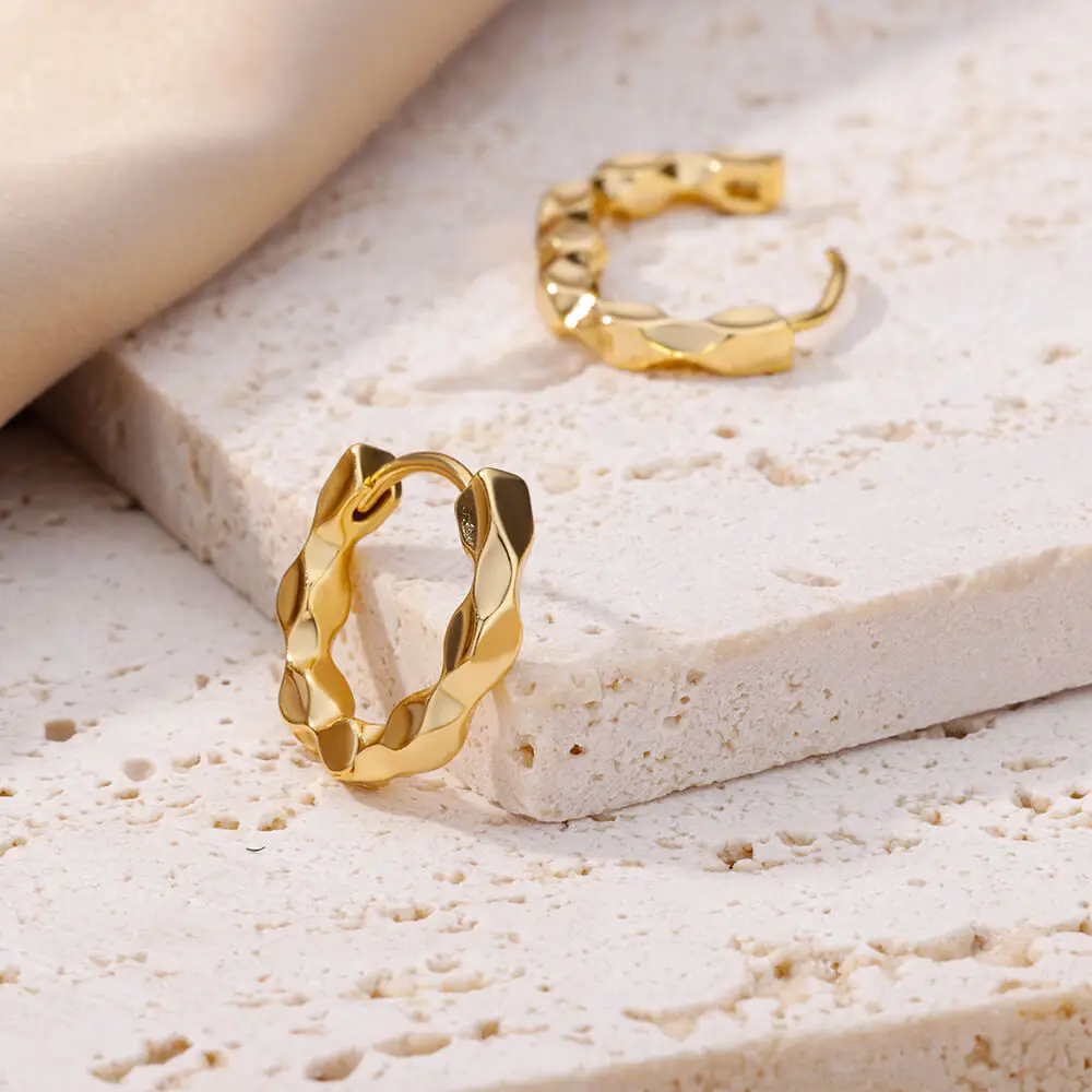 hippie Twist Earrings Gold Design