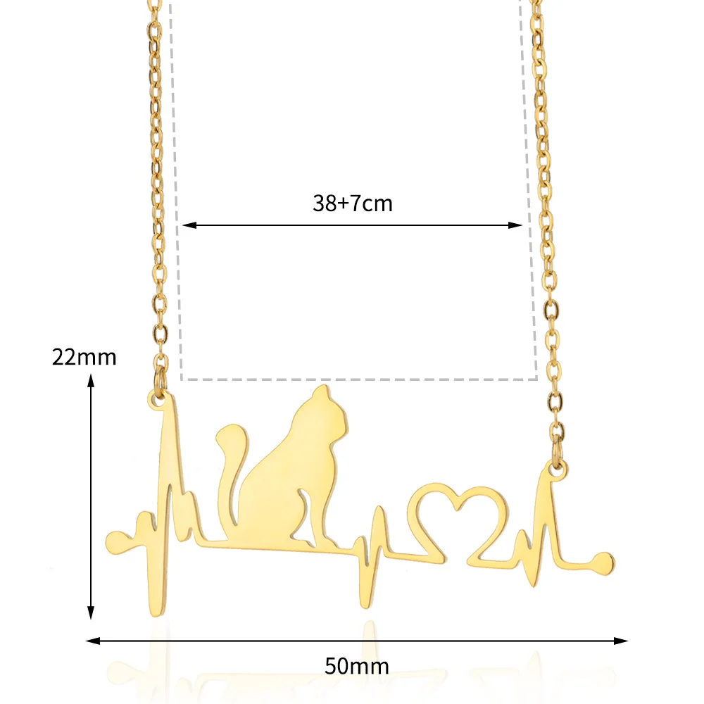 hippie Heartbeat Cat Necklace