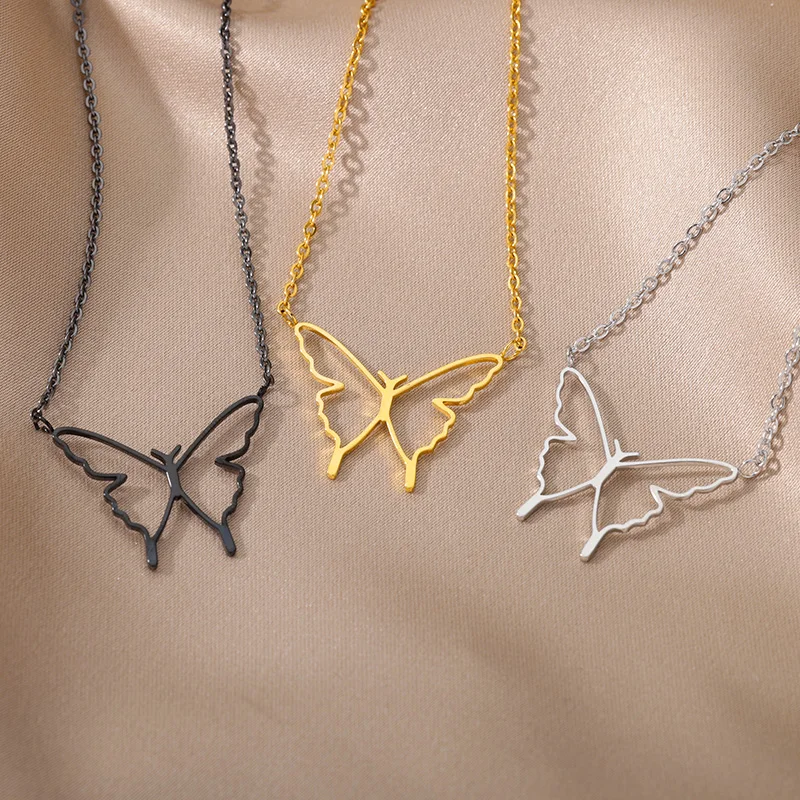 boho Butterfly Pendant Necklace