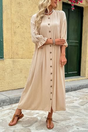 Robe Maxi à Manches Longues