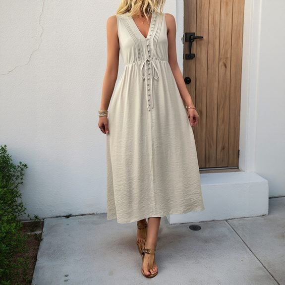 Boho Hochtaillenkleid
