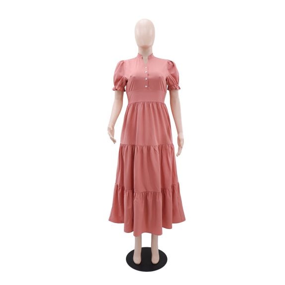 Casual Short Sleeve V neck Boho Dress - Image 4