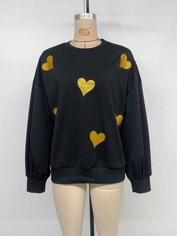 Heart Print Boho Sweater – Image 10