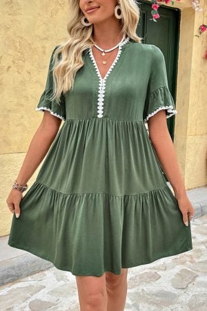 Sage Green Boho Dress