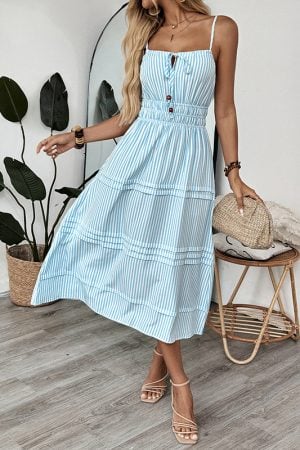 Romantic Sleevless Summer Midi Dress