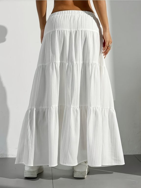 White Boho Chic Maxi Skirt - Kuva 2