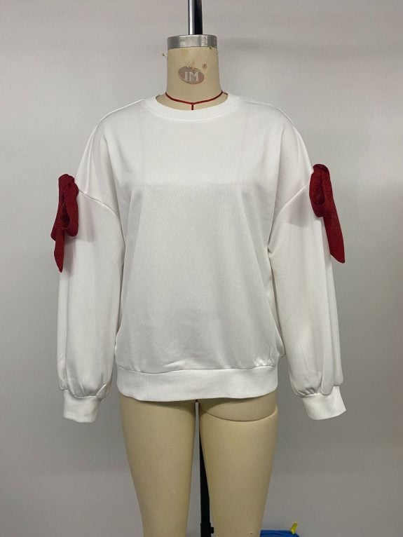 Long Sleeve Boho White Hoodie - Kuva 6