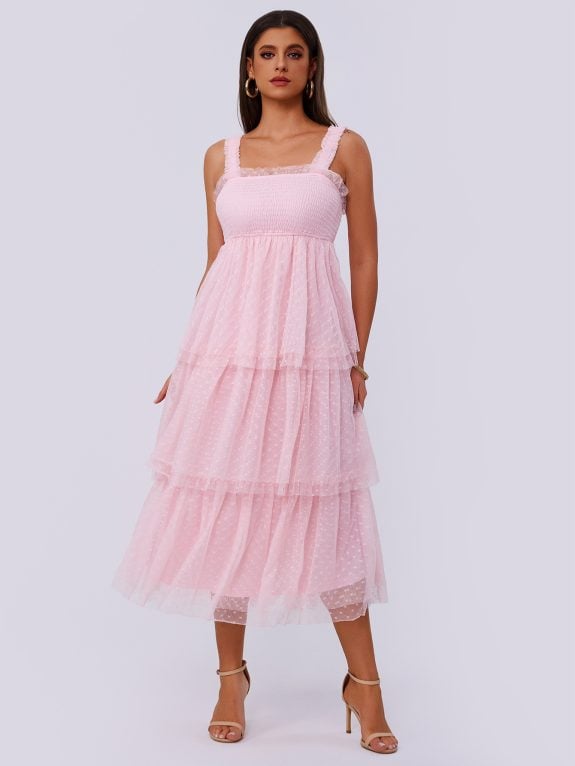Light Pink Tule Boho Dress – Image 2