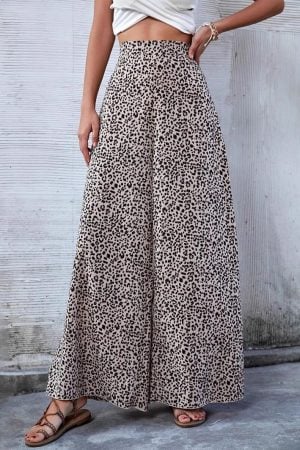 Leopardenprint Wijde Broek