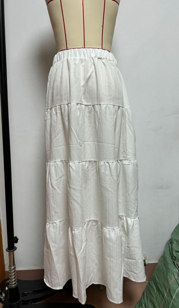 White Boho Chic Maxi Skirt - Kuva 7
