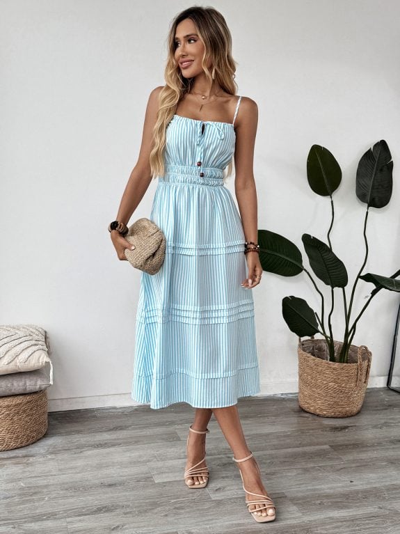 Romantic Sleevless Summer Midi Dress – Image 2
