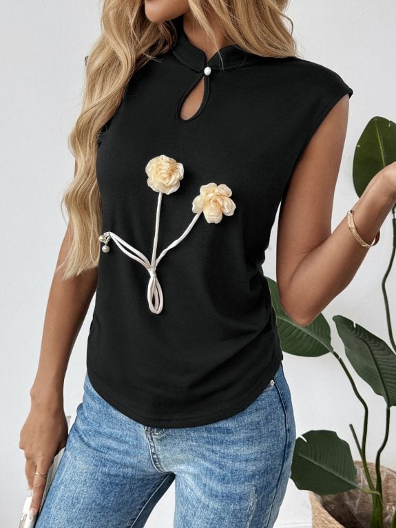 Elegant Black Boho Chic Top - Bild 4