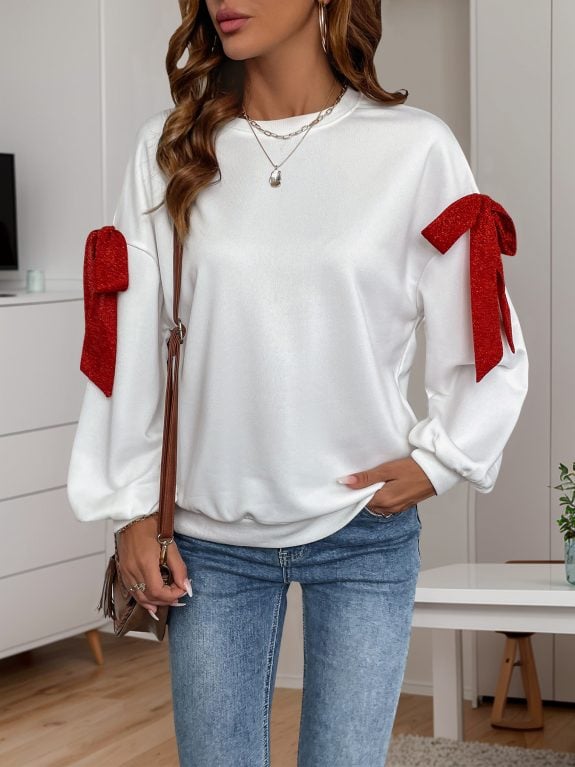 Long Sleeve Boho White Hoodie - Kuva 3
