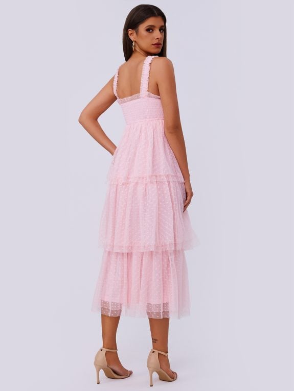Light Pink Tule Boho Dress – Image 5