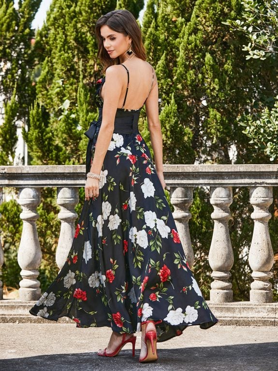 Black Floral Boho Summer Dress – Image 5