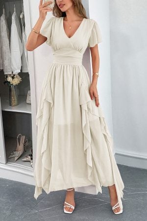 Light Pink Boho Maxi Dress