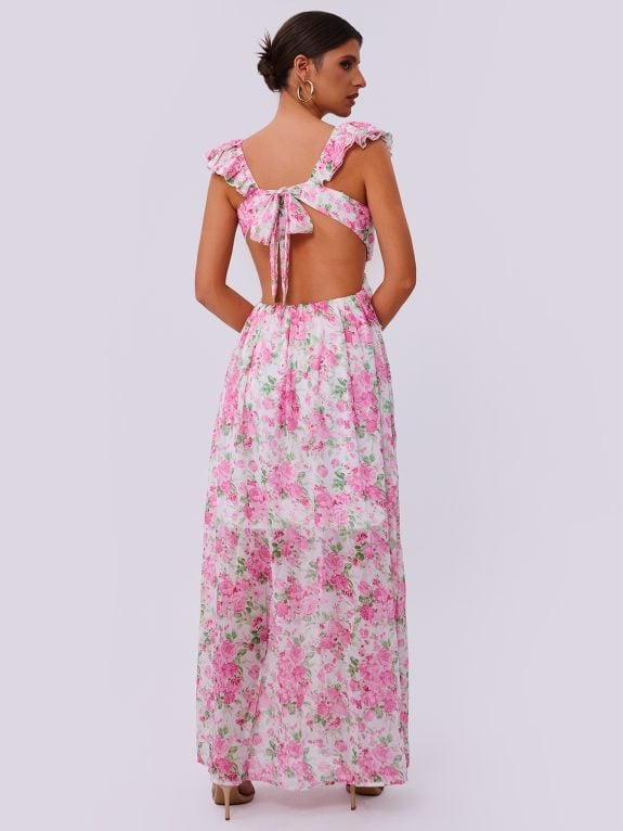 Summer Elegance Women Floral Printed Hem Long Women Clothing - Image 2