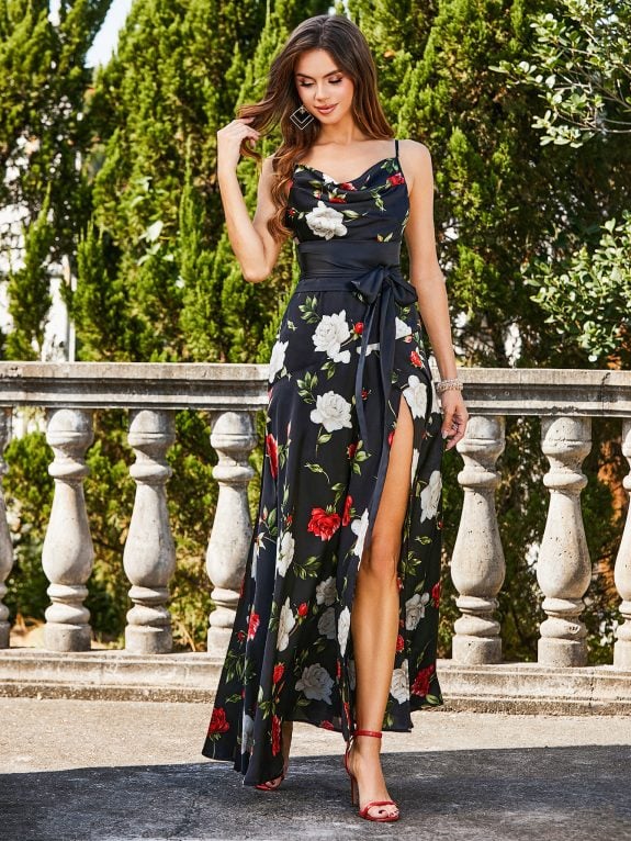 Black Floral Boho Summer Dress – Image 4