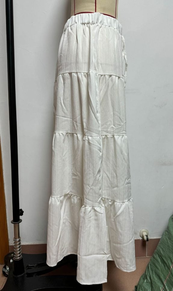 White Boho Chic Maxi Skirt - Kuva 6